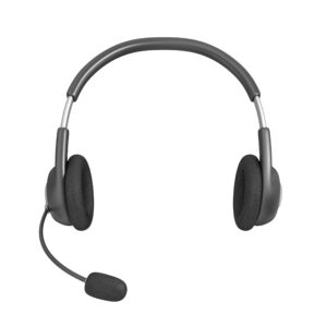 Gaming headset product shot on clean white background (no branding).